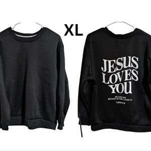 SHEIN Black Graphic Sweatshirt